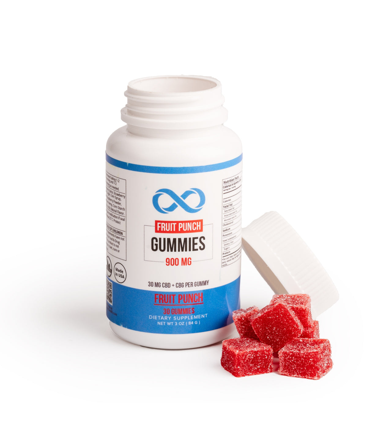 CBD + CBG Gummies (Fruit Punch) – 900mg (30mg per/gummy), &lt;br&gt; 30 count - AUTTRUM