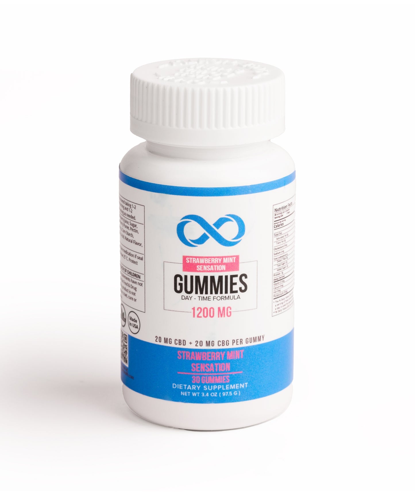 CBD + CBG Gummies (Strawberry Mint) – 1200mg (20mg per/gummy), <br> 30 count - AUTTRUM