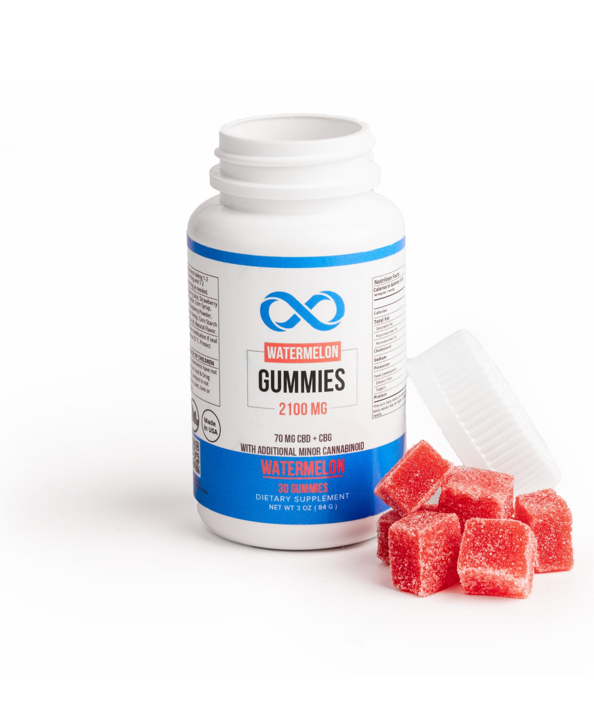 CBD + CBG Gummies (Watermelon) – 2100mg (70mg per/gummy), &lt;br&gt; 30 count - AUTTRUM