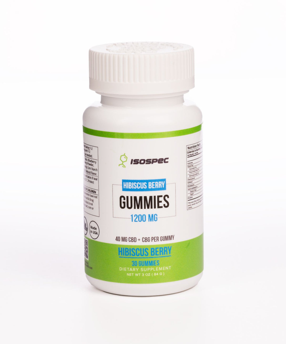 CBD + CBG Gummies (Hibiscus Berry) – 1200mg (40mg per/gummy), 30 count